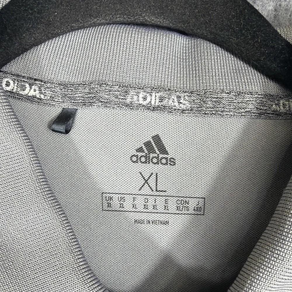 Adidas Golf Polo Shirt Men XL Gray Short Sleeve Preppy‎